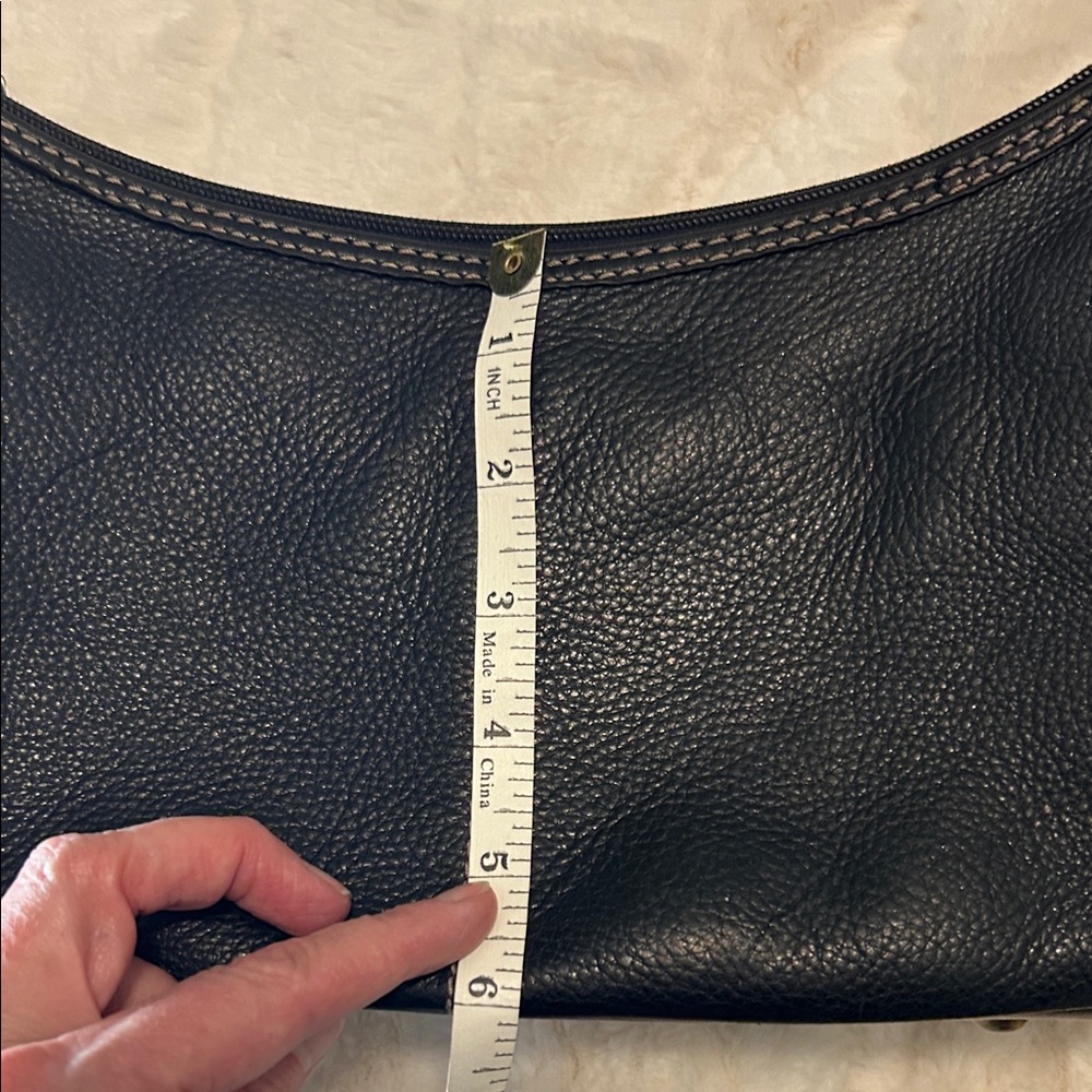 Vintage Fossil Black Pebbled Leather Shoulder Bag #75082 - Picture 11 of 14